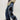CUTOUT DENIM FLARED JEANS RETRO FLARE