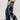 CUTOUT DENIM FLARED JEANS RETRO FLARE