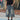 DENIM CULOTTES WITH BELT BUTTON FLY STRAIGHT LEG