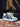 DENIM ROUND TOE HIGH SNEAKERS WITH WHITE ACCENTS
