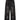 DISTRESSED BLACK DENIM JEANS MID WAIST STRAIGHT LEG LONG PANTS