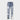 DISTRESSED BLUE JEANS WITH WHITE LETTERING WHISKER VINTAGE DENIM
