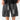 DISTRESSED DENIM CARGO SHORTS WITH ASYMMETRIC HOLE DESIGN