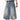 DISTRESSED DENIM CULOTTES LOOSE FIT THREE-QUARTER LENGTH