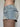 DISTRESSED DENIM SHORTS BLUE VINTAGE LOW RISE FRINGED DESIGN - Sweetheart Supplies