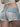 DISTRESSED DENIM SHORTS BLUE VINTAGE LOW RISE FRINGED DESIGN - L - Sweetheart Supplies