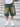 DISTRESSED DENIM SHORTS SOLID COLOR RELAXED SILHOUETTE