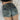 DISTRESSED DENIM SHORTS UPCYCLE SLIM RIPPED HOTPANTS