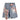 DISTRESSED DENIM SHORTS WITH FLORAL LACE INSERTS MID WAIST RIPPED STRAIGHT LEG