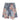 DISTRESSED DENIM SHORTS WITH FLORAL LACE INSERTS MID WAIST RIPPED STRAIGHT LEG