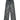 DISTRESSED GRAY DENIM CARGO PANTS WITH MID WAIST DESIGN ELEMENTS