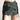 DISTRESSED GRAY MINI SKIRT WITH POCKETS AND BELT FOR WOMEN
