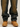 DISTRESSED JEANS WITH CHAIN DETAIL - BLUE WASHED COTTON STYLE