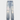 DISTRESSED LIGHT BLUE JEANS WITH SIZE CHART FOR EXPERT FIT GUIDANCE