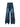 DISTRESSED WIDE-LEG DENIM JEANS MID WAIST LONG PANTS