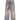 DISTRESSED WIDE LEG DENIM JEANS WITH COLORFUL PATTERNED DESIGN
