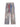 DISTRESSED WIDE LEG DENIM JEANS WITH COLORFUL PATTERNED DESIGN