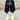 Black denim shorts with clover designs featured in EMBROIDERED DENIM KNEE-HIGH DRESS