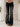 EMBROIDERED NON-STRETCH DENIM FLARE LEG PANTS FOR ALL SEASONS