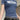 FITTED T-SHIRT BLUE EMBROIDERED SHORT SLEEVE Y2K STYLE