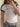 FITTED T-SHIRT WITH NAVY TRIM - LOOSE FIT ROUND NECK DESIGN