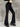 FLARED TROUSERS BLACK VELVET FLORAL FLARED FIT FOR A FLATTERING SILHOUETTE