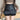 FLEECE LINED FAUX LEATHER SHORTS BLACK FALL