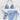 FLORAL BIKINI SET AZURE FABRIC TEXTURE WITH SARONG
