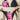 FLORAL BLACK BIKINI SET WITH RESURRECTION PINK STRAP