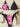 FLORAL BLACK BIKINI SET WITH RESURRECTION PINK STRAP