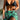 FLORAL THREE-PIECE SWIMSUIT SET - BLACK AND GREEN BIKINI SET