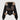 FLORAL TRIM BLACK HOODED JACKET SPRING FALL OUTERWEAR
