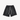 FRAYED-HEM BLACK DENIM SHORTS HANDMADE COTTON SUNFADED SPRAY BLACK