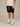 FRAYED-HEM BLACK DENIM SHORTS HANDMADE COTTON SUNFADED SPRAY BLACK