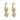 GOLD-TONE PEARL DROP EARRINGS WITH VINTAGE STYLE RENAISSANCE DESIGN