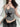 GRAY ADJUSTABLE HALTER TOP WITH BLACK STAR PATTERN Y2K STYLE