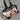 GRAY AND BLACK VELVET SHOULDER BAG WITH PINK ACCENTS Y2K VINTAGE