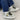 GRAY AND WHITE STAR-THEMED SNEAKERS WITH CLEAR STAR DETAILS