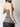 GRAY HIGH NECK HALTER TOP WITH BELT
