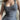 GRAY RIBBED TANK TOP WITH DELICATE LACE TRIM