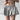 GRAY RUFFLE SHORTS COTTON DRAWSTRING SUMMER
