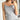 GRAY RUFFLED CAMISOLE WITH ELEGANT SQUARE NECKLINE