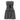 GRAY STRAPLESS DRESS WITH BLACK RIBBON AND WHITE LACE TRIM