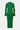 GREEN COLLARED KNIT MAXI DRESS WITH RIBBED BUTTON PLACKET