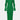 GREEN COLLARED KNIT MAXI DRESS WITH RIBBED BUTTON PLACKET
