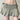 GREEN DENIM PLEATED MINI SKIRT