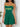 GREEN DRESS WITH YELLOW STRAPS COLOR BLOCK PATTERN