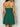 GREEN DRESS WITH YELLOW STRAPS COLOR BLOCK PATTERN