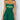 GREEN DRESS WITH YELLOW STRAPS COLOR BLOCK PATTERN
