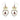 HEART COQUETTE DROP EARRINGS: SILVER HEART AND BOW
